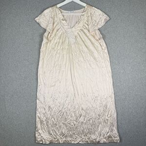 Vintage 80s Vanity Fair USA Women's Medium Intimates Nightgown Sleep Dress Beige